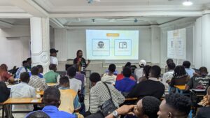 Young innovators receiving free tech mentorship Cameroon from Oppnergy mentors.